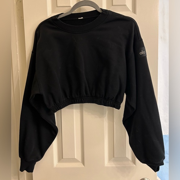 Alo Devotion Crew Neck Pullover - Black, Size Small - Picture 5 of 5